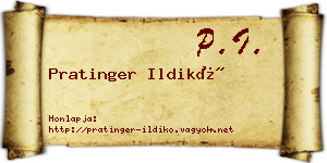 Pratinger Ildikó névjegykártya